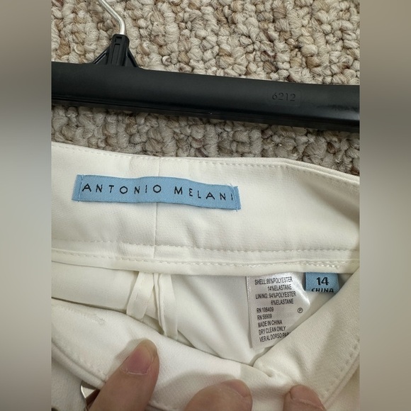 ANTONIO MELANI Crisp White Women's Trousers size 14 - Picture 2 of 6